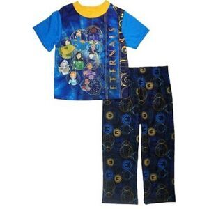 Marvel Externals Pajamas Set size small 6 blue shirt sleeve